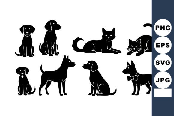 Black Dog Cat Silhouettes Set Review