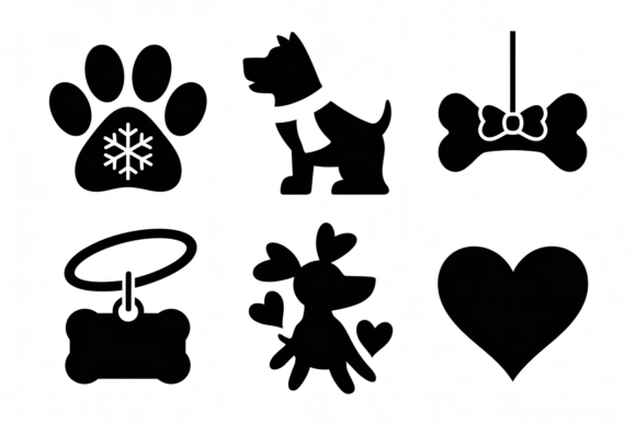 Black Dog Icons and Design Elements