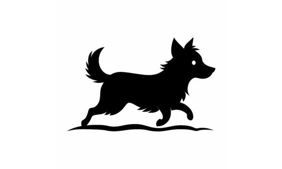 Black Silhouette Dog Running