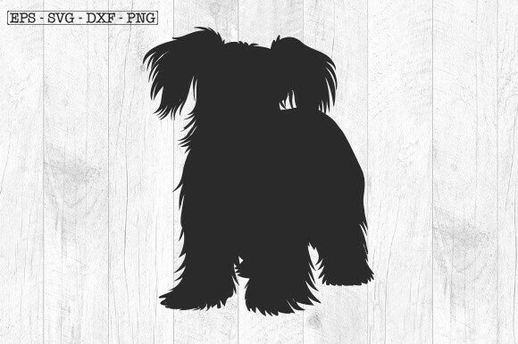 Chinese Crested Dog Vector Silhouette