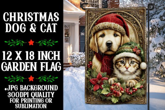 Christmas Cat Dog Garden Flag Design 1 Review