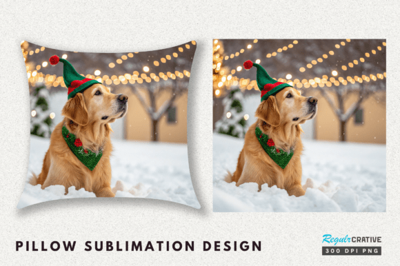 Christmas Dog Pillow: A Festive Golden Design Worth Your Thread