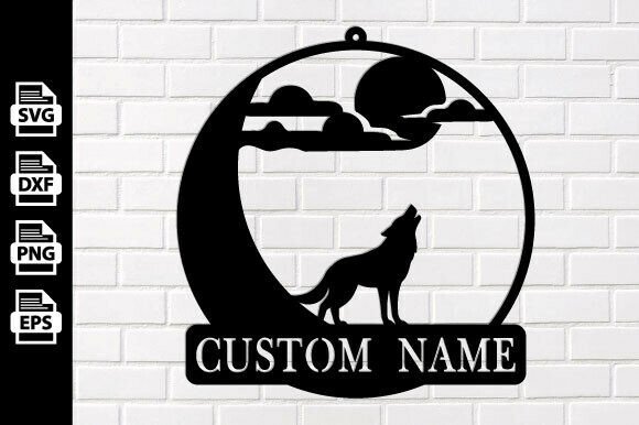 Custom Name Dog Metal Wall Art for Embroidery