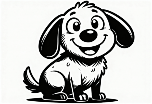 Cute Cartoon Dog Black and White Vector: A Designer’s Honest Take