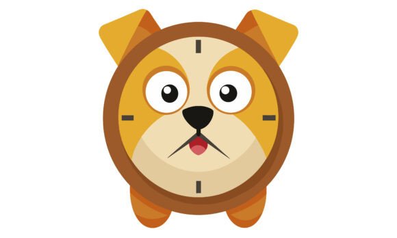 Dog Clock Cartoon Character Illustration Review