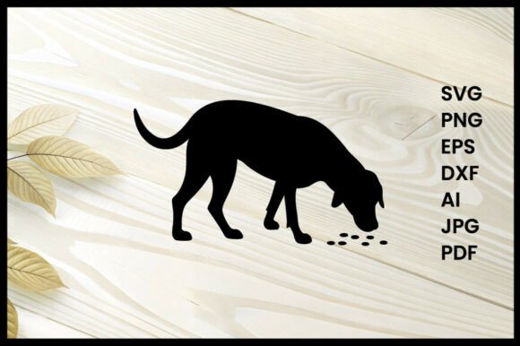 Dog Sniffing Ground Silhouette Vector