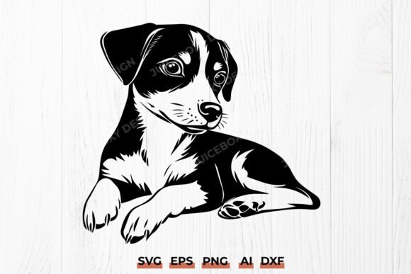 Jack Russell Terrier Lying Down SVG DXF