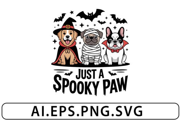 Just a Spooky Paw Halloween Dog Png
