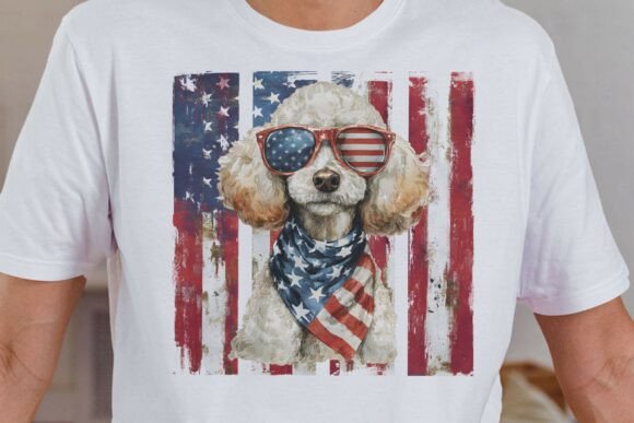 Patriotic Poodle Dog PNG