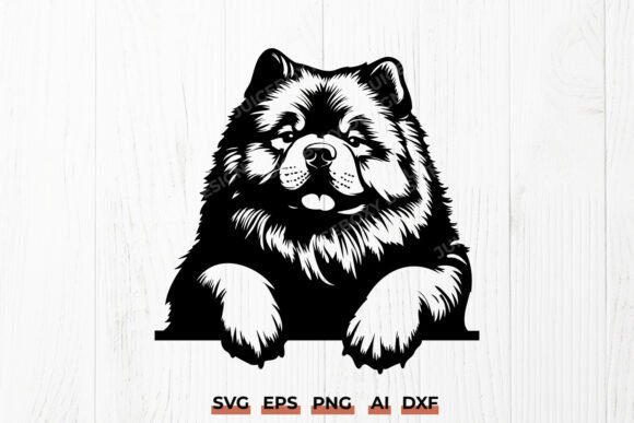 Peeking Chow Chow SVG PNG DXF EPS AI
