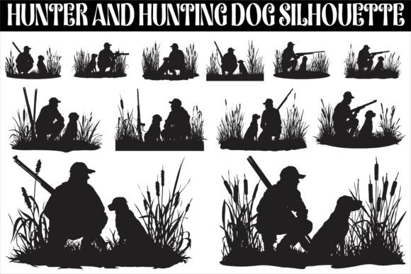 Silhouette of a Duck-hunting Dog
