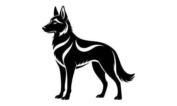 Silhouette of a German Shepherd Dog