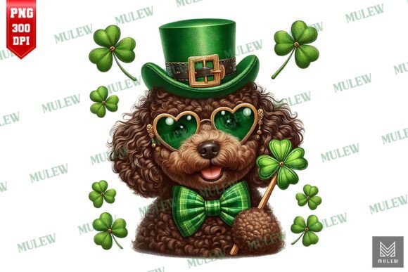 St Patrick's Day Poodle Dog PNG